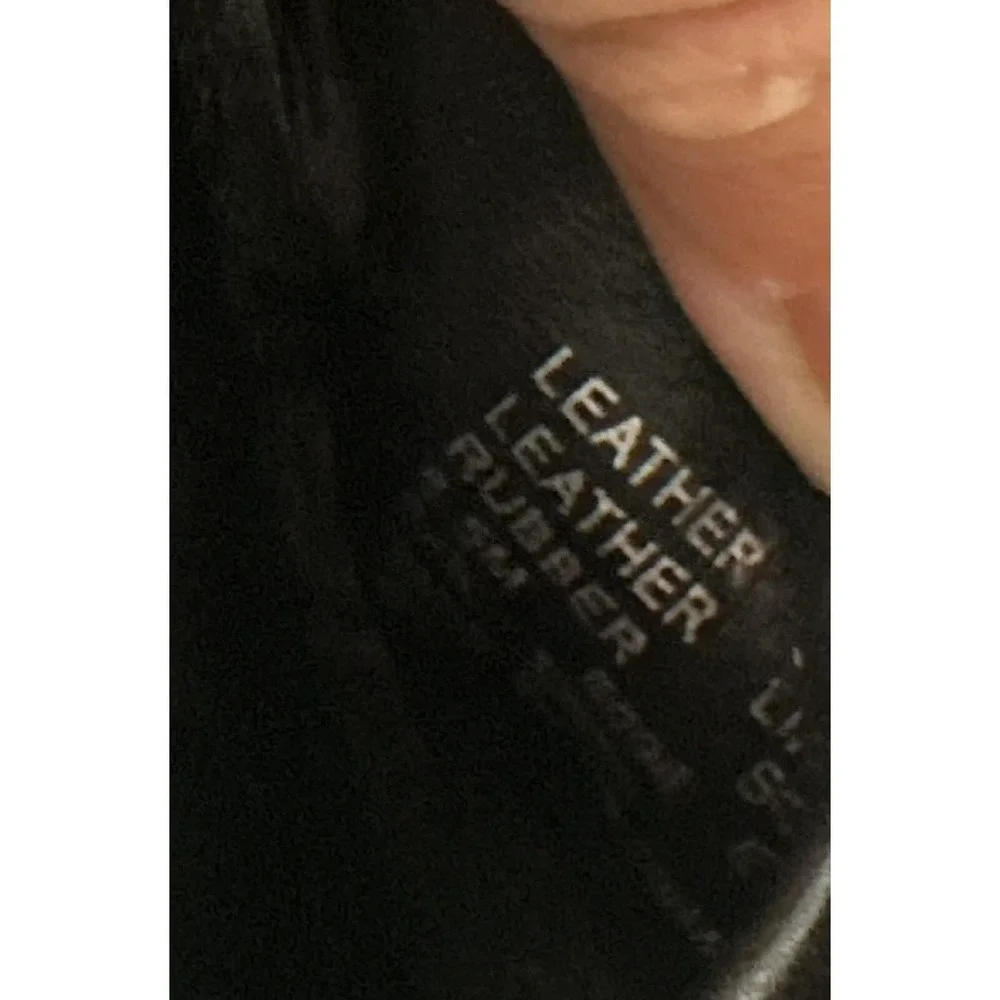 Tory‎ Burch Black Leather Ballet Flats Gold Logo Women Size 8.5